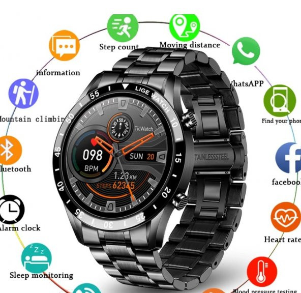 LIGE Çok Fonksiyonlu Smartwatch Saat - 2