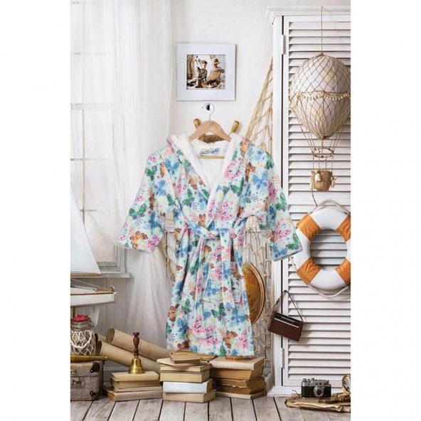 Genetti Home 100 Microcotton Baskılı Çocuk Bornoz