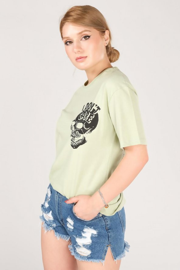 Kadın Baskılı T-Shirt Çağla - 2