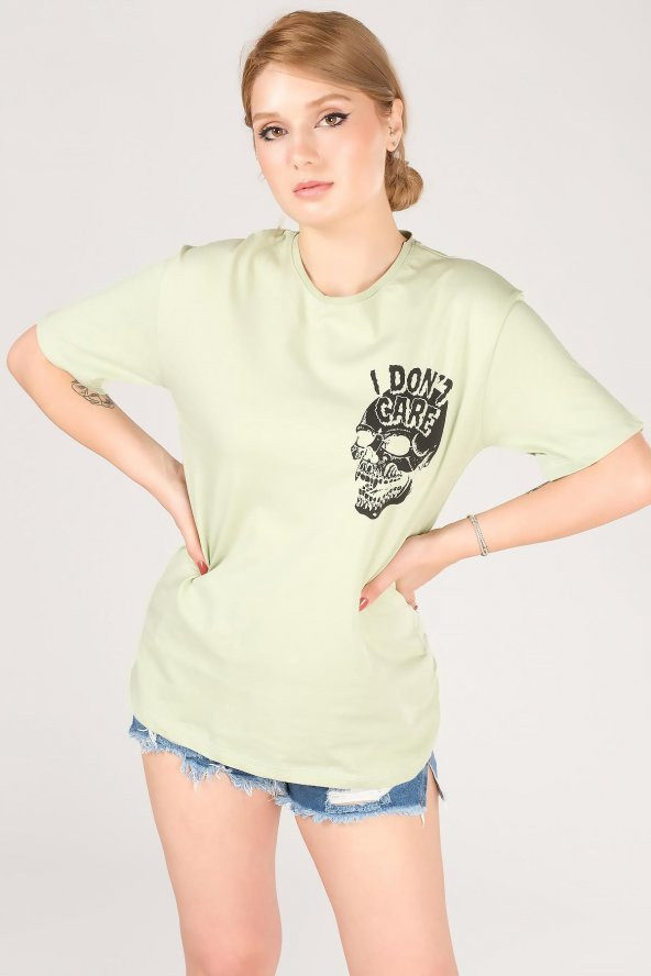 Kadın Baskılı T-Shirt Çağla - 3