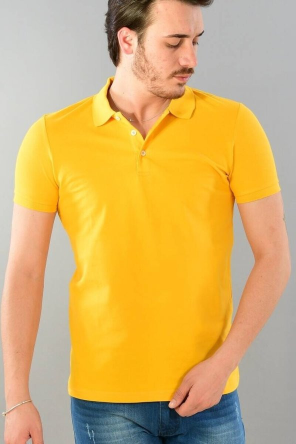 Erkek Polo Yaka Tshirt Hardal