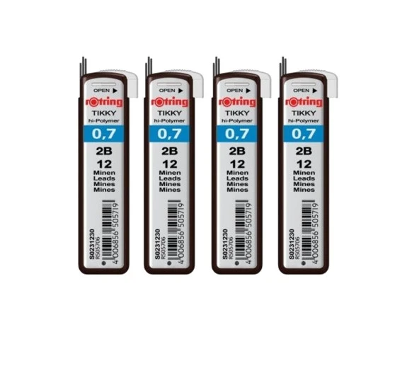 Rotring Hi Polymer 2B Kalem Ucu 0.7 (S0231230) 4 lü Paket