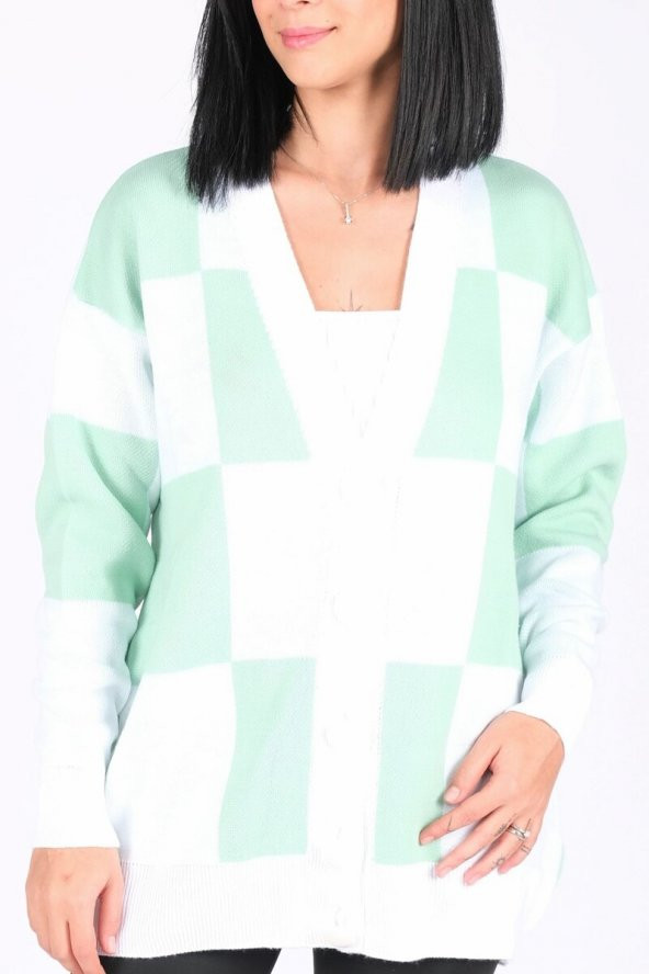 Kadın Düğmeli Hırka Ekru - 4