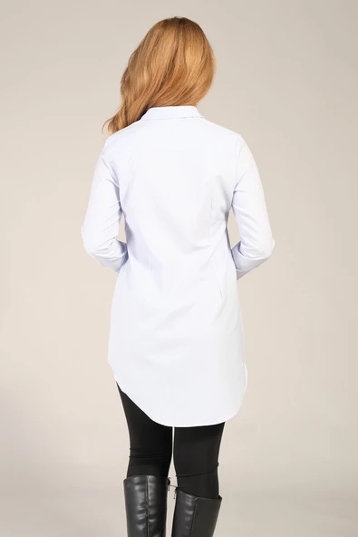 Kadın Tunik Gömlek Açık Mavi - 3