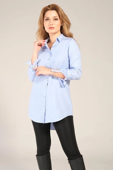 Kadın Tunik Gömlek Mavi - 2