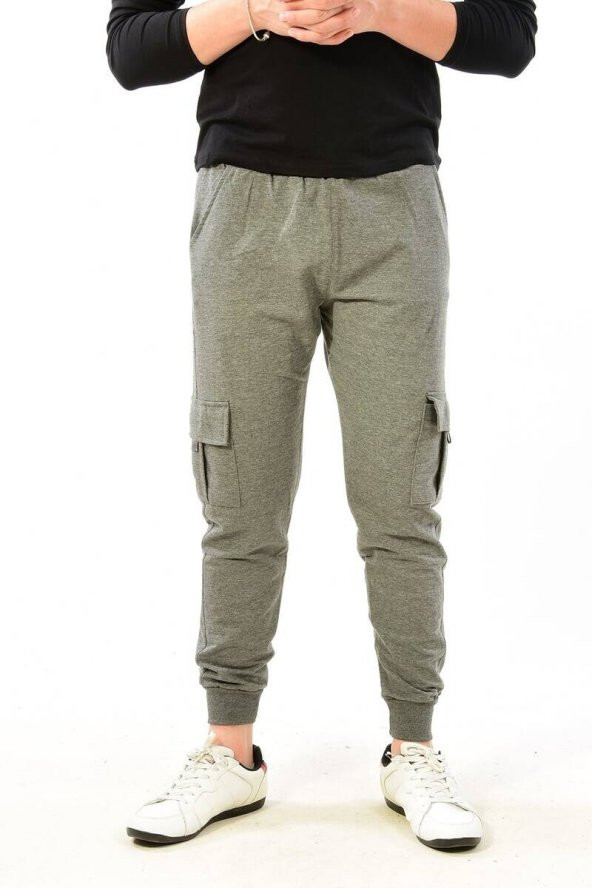 Erkek Kargo Cep Eşofman Altı Gri - 2