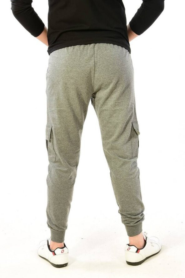 Erkek Kargo Cep Eşofman Altı Gri - 3