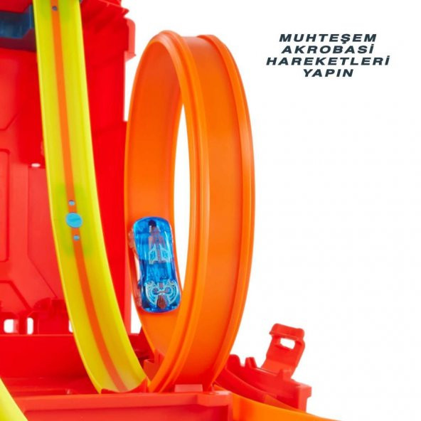 Hot Wheels Track Builder Benzin Bidonu Akrobasi Seti, Akrobasi ve Yarış Maceraları Için Pist Inşa Seti, Oyuncak Araba ve Pist Saklama Kutusu, Diğer Setlere Bağlanabilir, 6 Yaş ve Üzeri HDX78 - 4
