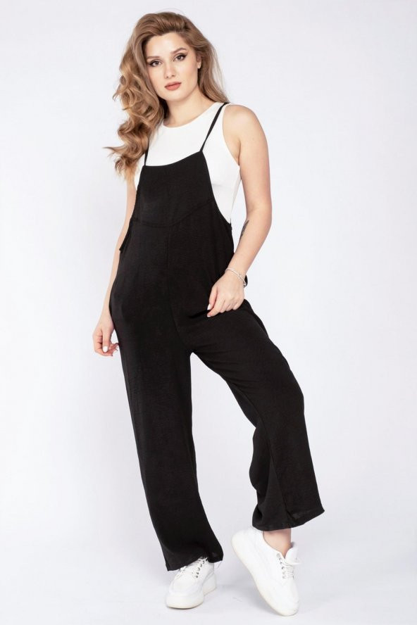 Kadın Askılı Tulum Siyah - 2