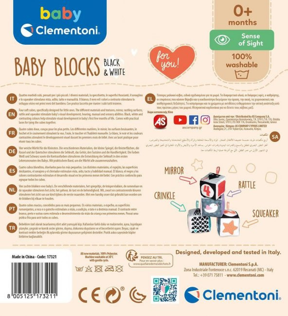 Baby Clementoni - Yumuşak Bebek Küpleri 17321 - 5