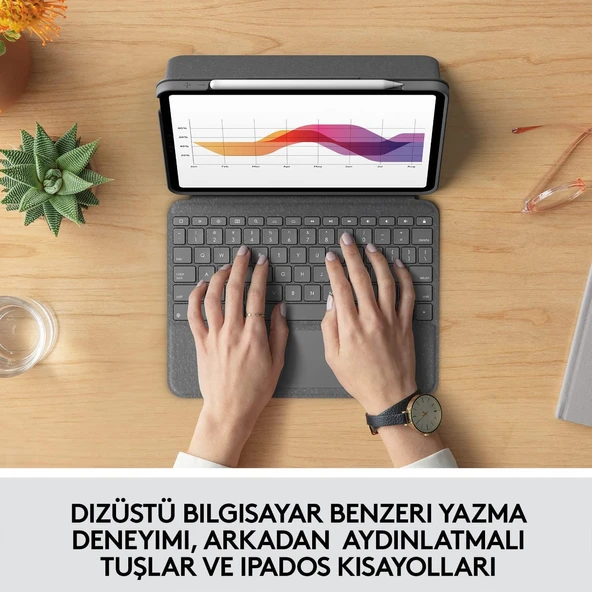 Logitech Slim Folio Touch iPad Air 10.9 4&5. Nesil Klavyeli Kılıf - Resim 3