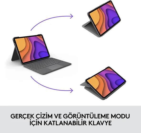 Logitech Slim Folio Touch iPad Air 10.9 4&5. Nesil Klavyeli Kılıf - Resim 6