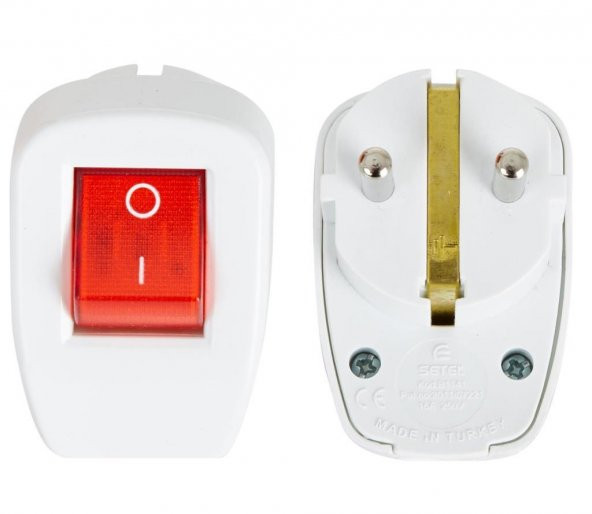 Almera Topraklı ANAHTARLI Tekli Erkek Fiş Kablosuz Beyaz - 2
