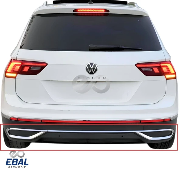 VW Tiguan Krom Egzoz Görünümü Difüzör 3 prç. 2020 ve üzeri - Resim 2