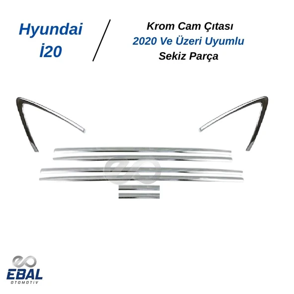 Hyundai İ20 Krom Cam Çıtası 8 Parça 2020 ve Üzeri Paslanmaz Çelik - Resim 4