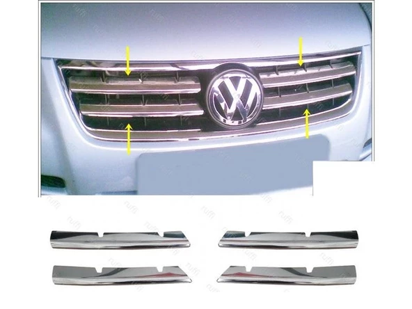 VW Touareg Krom Ön Panjur 4 prç. 2007-2011 Arası P. Çelik - Resim 2