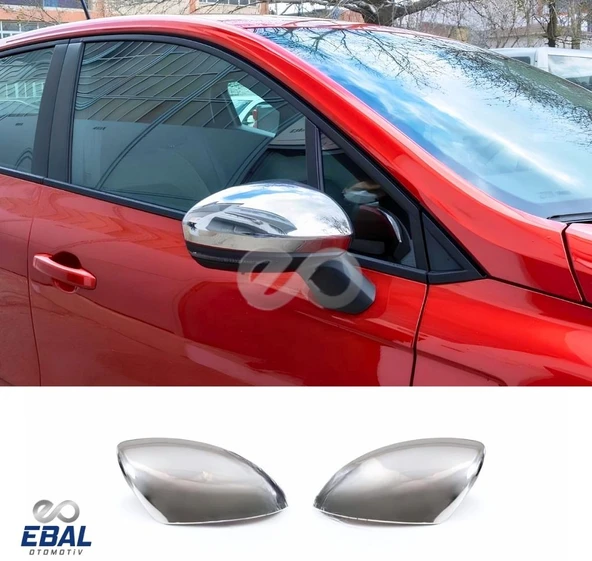 Renault Clio 5 Krom Ayna Kapağı 2 prç. 2019 Üzeri Paslanmaz Çelik - 1