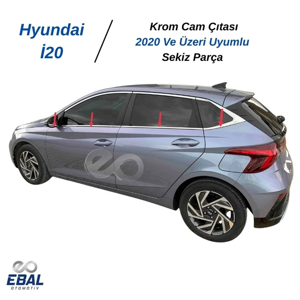 Hyundai İ20 Krom Cam Çıtası 8 Parça 2020 ve Üzeri Paslanmaz Çelik ürün görseli