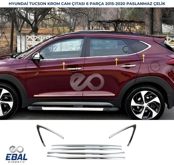 Hyundai Tucson Krom Cam Çıtası 6 prç. 2015 ve üzeri P.Çelik - 1