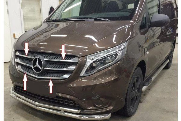 Mercedes Vito W447 Krom Ön Panjur 5 prç. 2014 Üzeri P. Çelik