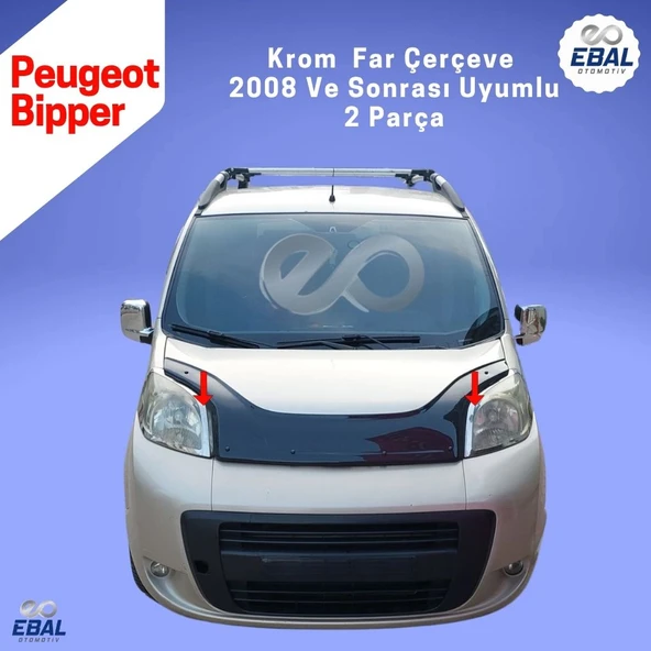 Peugeot Bipper Krom Far Çerçeve 2 Parça P.Çelik 2008 Ve Sonrası - 1