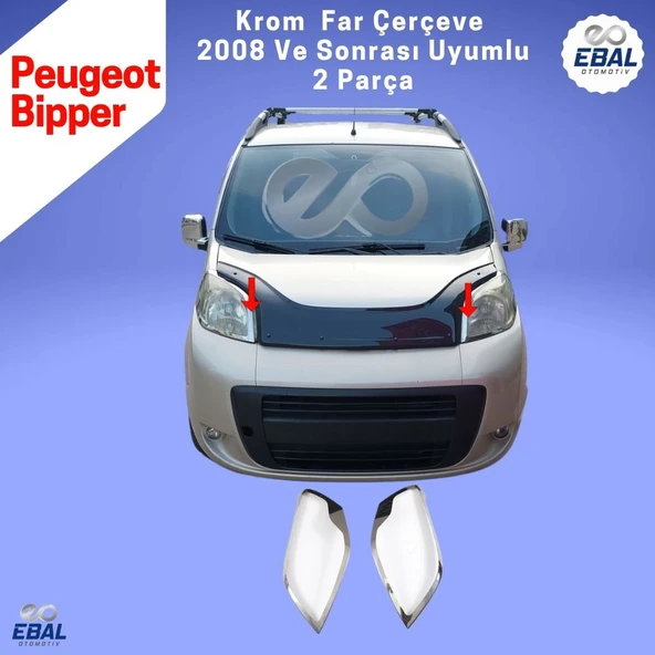 Peugeot Bipper Krom Far Çerçeve 2 Parça P.Çelik 2008 Ve Sonrası - 4