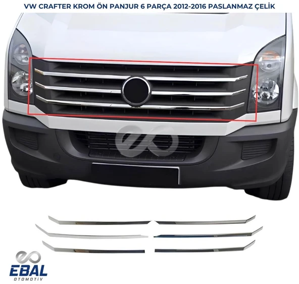 VW Crafter Krom Ön Panjur 6 prç. P.Çelik 2012-2016 ARASI