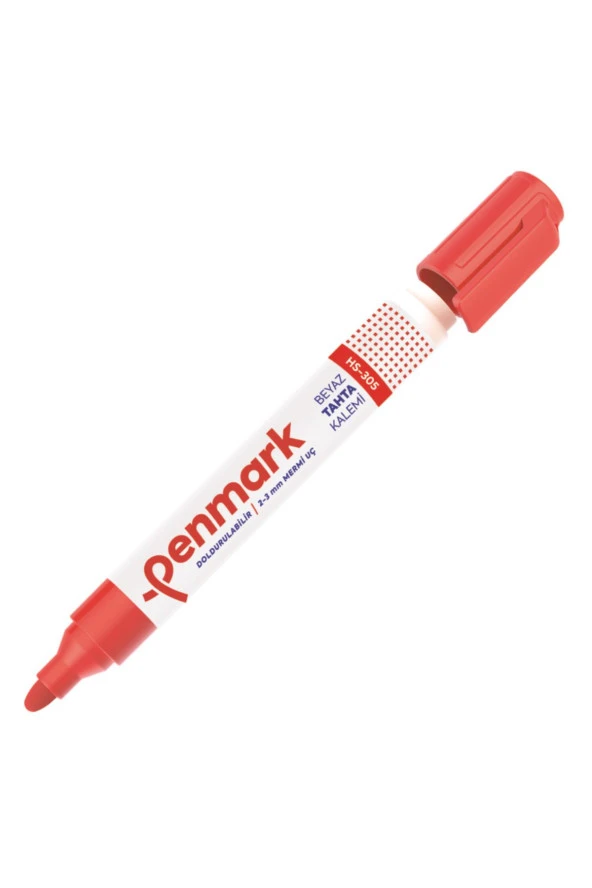 Penmark Beyaz Tahta Kalemi Kırmızı Doldurulabilir Tahta Kalemi (12 Li Paket)