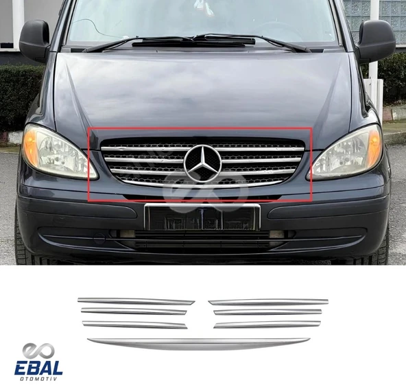 Mercedes Viano W639 Krom Ön Panjur 7 prç. 2004 Üzeri P. Çelik ürün görseli