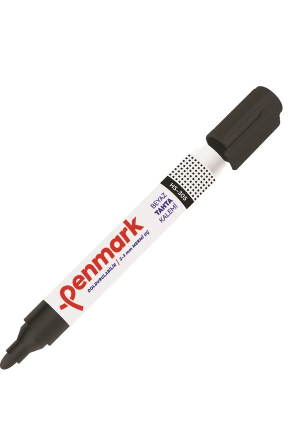 Penmark Beyaz Tahta Kalemi Siyah Doldurulabilir Tahta Kalemi (12 Li Paket)