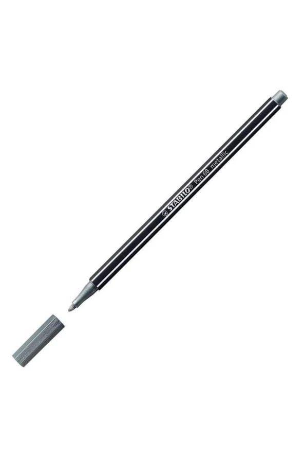 Stabilo Keçe Uçlu Boya Kalemi Metalik Gümüş (10 Lu Paket)
