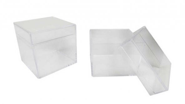 KUTU AKRİLİK KARE 4x4 CM ŞEFFAF 1 ADET - Resim 2