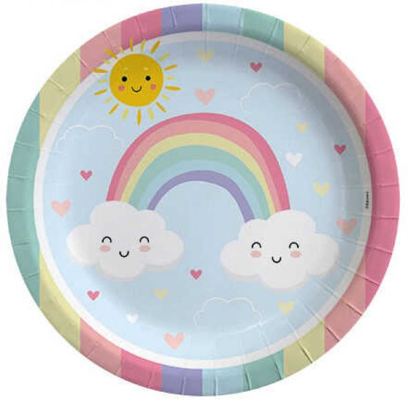 TABAK GÖKKUŞAĞI BULUT 23 CM 8 ADET - Resim 2