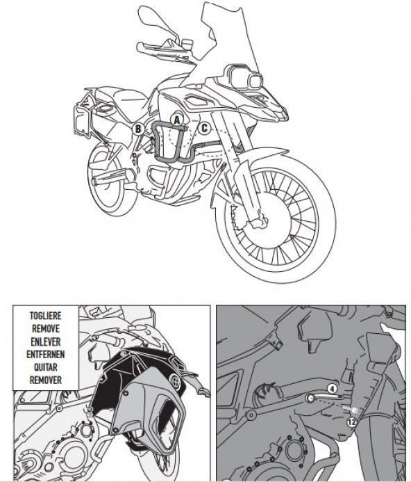 GIVI TNH5110OX BMW F 800 GS ADVENTURE (13-18) ÜST KORUMA DEMİRİ - 4