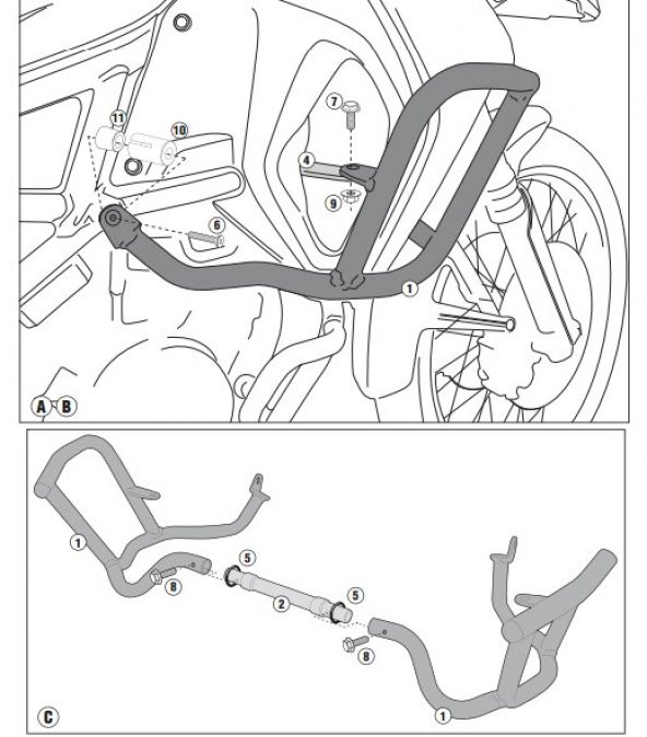 GIVI TNH5110OX BMW F 800 GS ADVENTURE (13-18) ÜST KORUMA DEMİRİ - 5