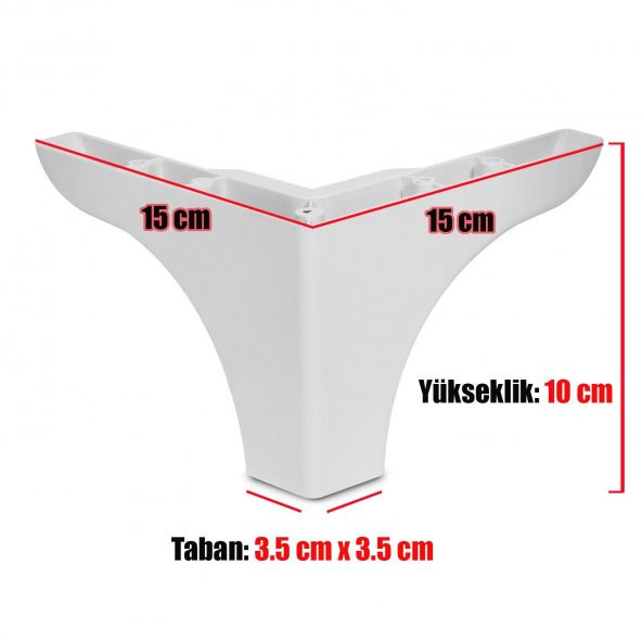 Mobilya Kanepe Sehpa Puf Koltuk Ayağı 10 cm Beyaz Baza Ayak - 3