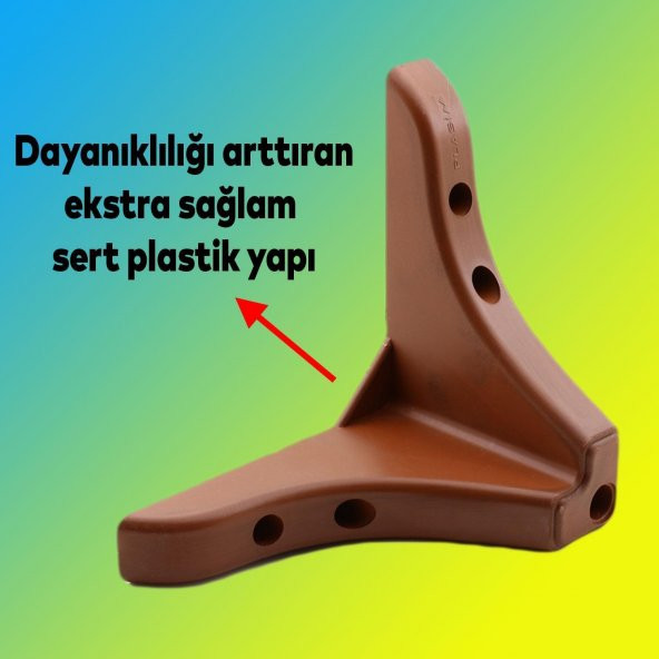 Lüks Mobilya Kanepe Sehpa TV Ünitesi Koltuk Ayağı 9.5 cm Kahverengi Ahşap Desenli Baza Ayak - 5