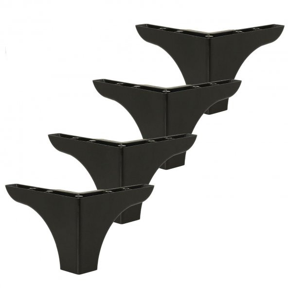 Mobilya Kanepe Sehpa Puf Koltuk Ayağı Baza Ayak 10 cm Siyah (4 ADET)