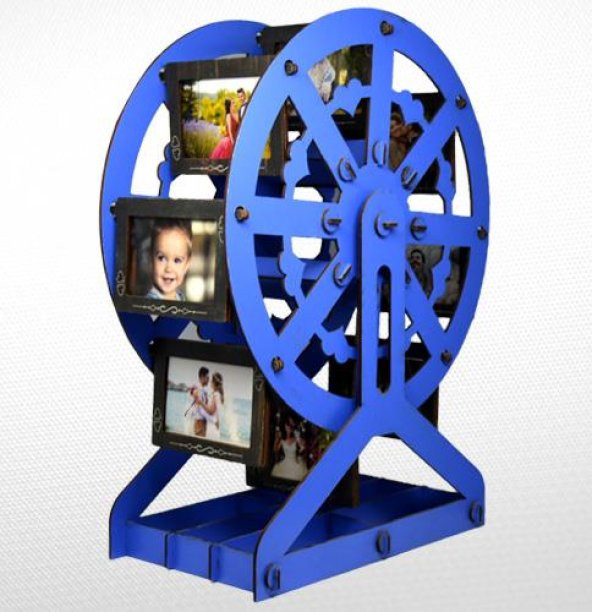 AHŞAP MAVİ RENK DEĞİRMEN RESİM ÇERÇEVE 41cm*30cm - 2