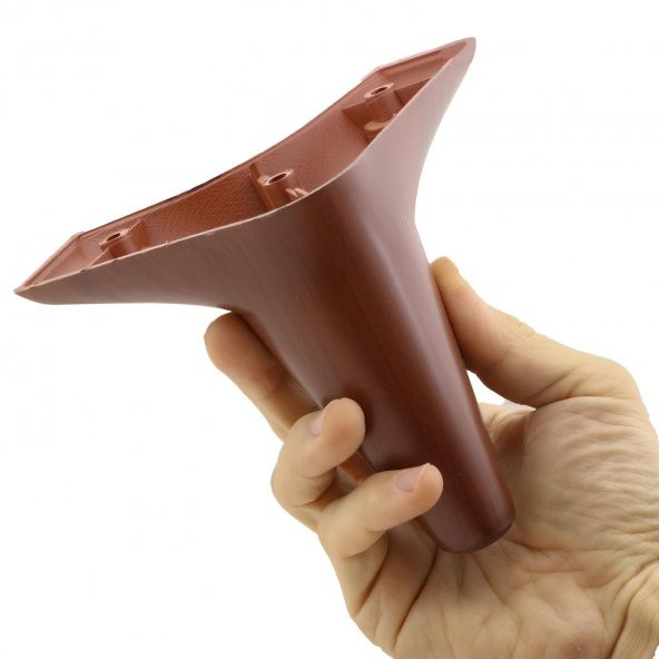 Mobilya Kanepe Sehpa Ünite Koltuk Ayağı Ahşap Desenli 12 cm Kahverengi Baza Ayak - 3