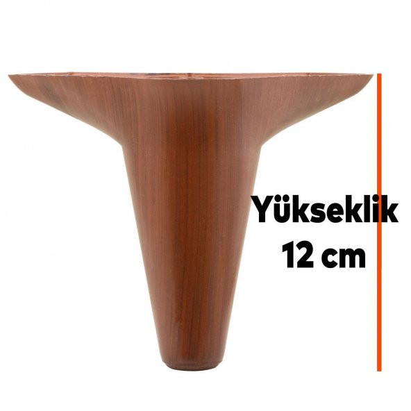 Mobilya Kanepe Sehpa Ünite Koltuk Ayağı Ahşap Desenli 12 cm Kahverengi Baza Ayak - 6