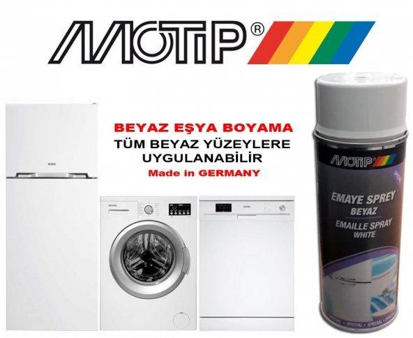 Motip Beyaz Emaye Sprey Boya Küvet Duşakabin Lavabo Beyaz Eşya - 2