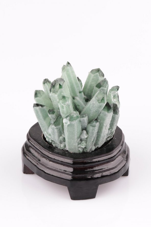 Fake Green Quartz Doğal Taş Standlı Parça