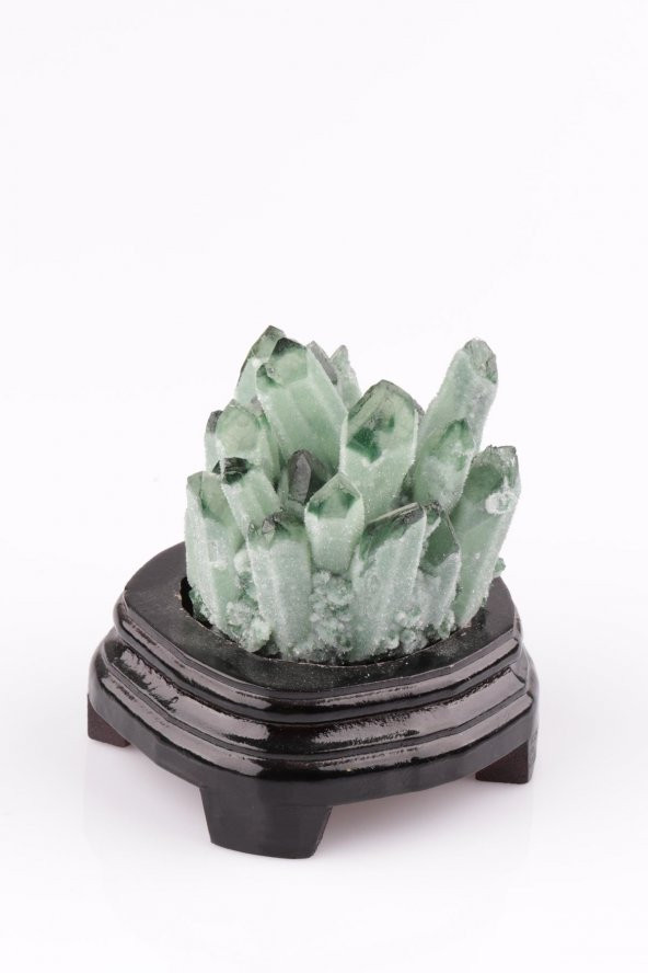 Fake Green Quartz Doğal Taş Standlı Parça - 3