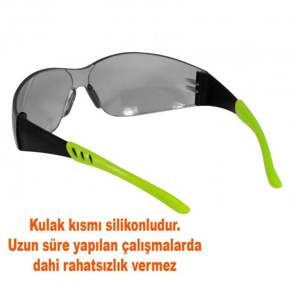İş Güvenlik Gözlüğü Kaynak Koruyucu Gözlük S500 Füme - 3