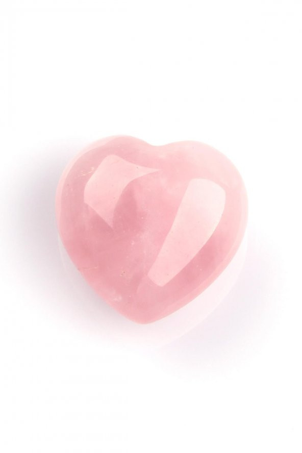 Pembe Kuvars Doğal Taş Kalp - 2