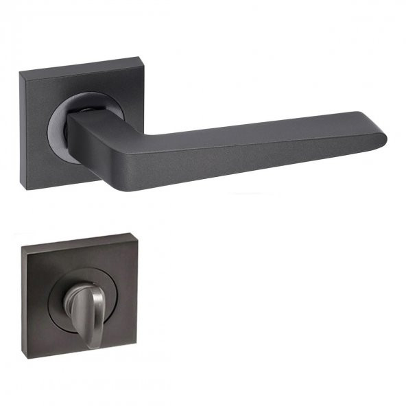 Arpat Porto Kare Rozetli Wc Kapı Kolu Antrasit - 2