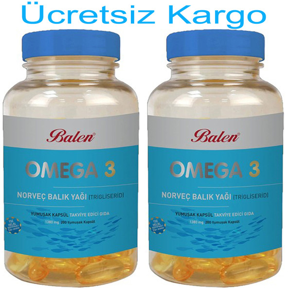 Balen Omega 3 Norveç Balık Yağı 1380 Mg 200 Kapsül Trigliserid Form 2 Adet