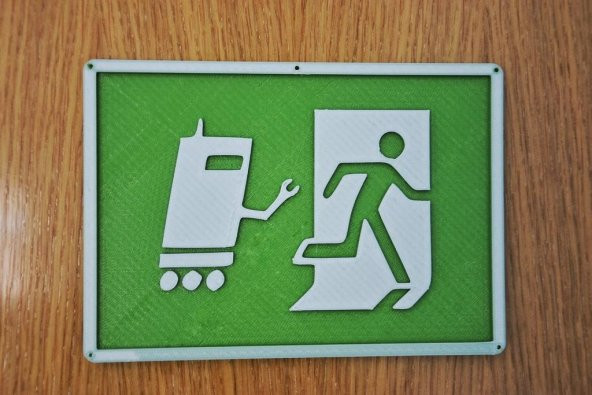Kızgın Robot Acil Çıkış İşareti Plastik Aparat - 2