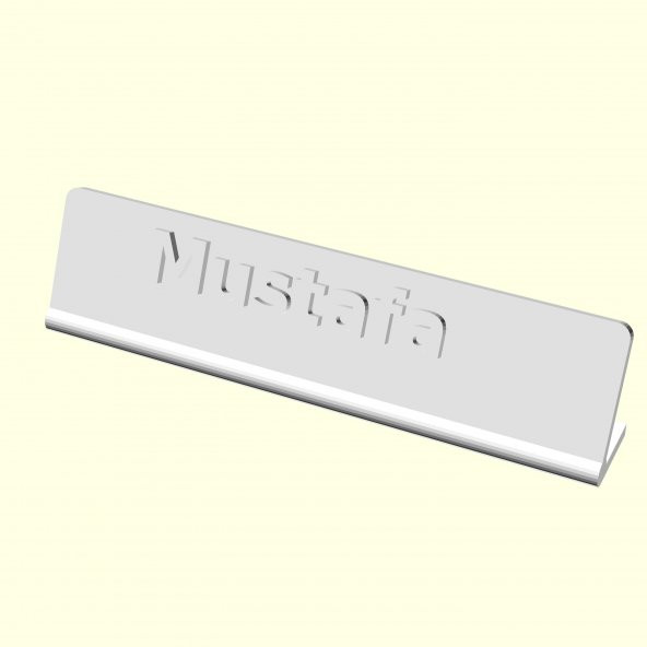 Mustafa Kişiye İsime İsme Özel Üretim Masaüstü İsimlik Sevgiliye Eşe Hediyelik Masa Üstü İsimliği Sümen Ofis Hediyesi Dekoratif Organik Plastik